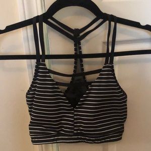 Victoria secret sport black and white stripe sports bra